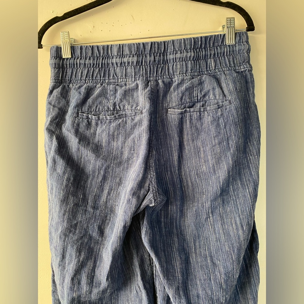 ATHLETA Cabo 100% Linen Wide Leg Pants Chambray Blue Petite 4P - Picture 5 of 9